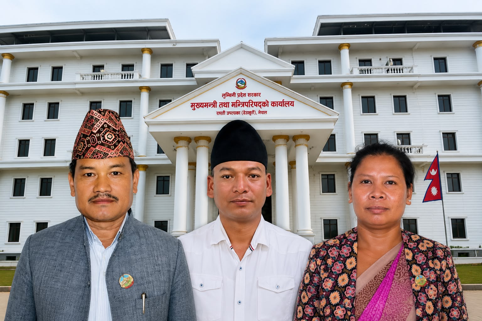 लुम्बिनीमा तीन मन्त्रीले लिए शपथ