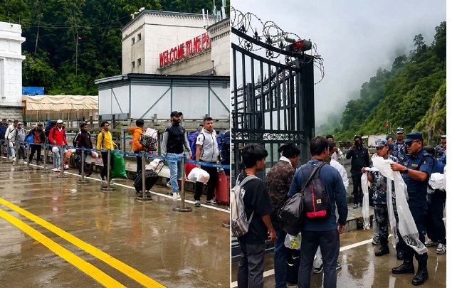 बाढीपछि चीनतर्फ फसेका थप १५५ नेपाली तातोपानी नाका हुँदै स्वदेश फर्किए